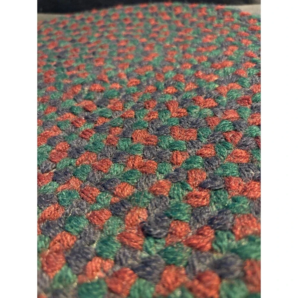 Primitive vtg cottagecore braided rug style placemats 5 chair pads country